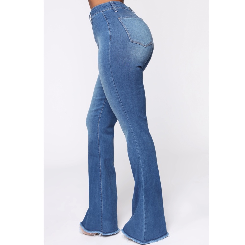 High Rise Flare Jeans - Medium Blue Wash